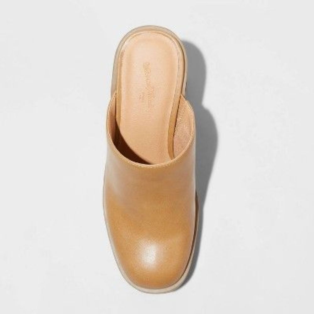 NWOT Women's Tess Platform Mule Heels - Universal Thread Tan 8 - Picture 2 of 8